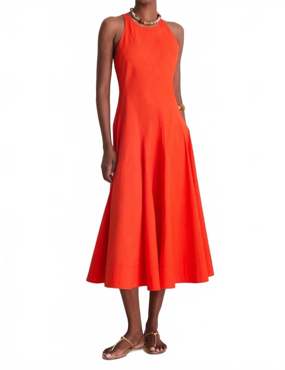 NEW A.L.C. gemma midi dress in poppy red